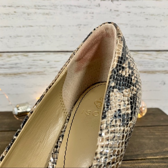 ISOLÁ Cagney Sand Snakeskin Print Platform Heels - Picture 13 of 14